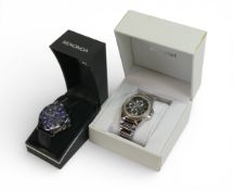 Sekonda Midnight Blue & Gunmetal watch with black leather strap, together with Accurist
