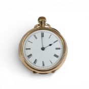 Ladies 9ct gold fob watch, vacant cartouche to rear, diameter 36mm.