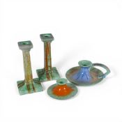 Shelley Dip Ware Candle Sticks together with Candle Holders. Harmony Range Art Deco design in