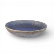 Moorcroft large wall hanging charger in mottled blue, diameter 31.5cm, (some flea bites to the