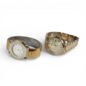 Gentleman's Rotary quartz gold plated wrist watch and bracelet and Qmax crystal quartz gold plated