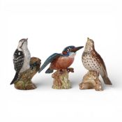 Beswick Kingfisher, 2371, Thrush, 2308 and Woodpecker 2420. (3)