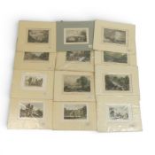 A collection of prints and engravings featuring Llanilltyd Vale & Bridge; Hale Hall, Lancashire;