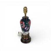 Moorcroft Charles Rennie Mackintosh rose pattern table lamp. (H: 32cm)