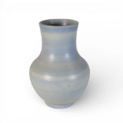Moorcroft ribbed baluster vase, 25cm in height, chip to base rim.