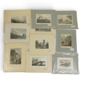 A collection of engravings featuring Castle Rock, Vale of St. John, looking south, Cumberland;