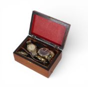 A collection of old coins, banknotes and gentleman's Ingersoll, Rotary, Sekonda and Pinnacle