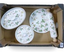 Collection of Wedgwood Wild Strawberry Items to include Cake Plate, Rolling Pin & 2 Tureens