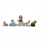 A collection of Wade whimsies including Mrs Fluffy Cat from the Noddy set and three first version