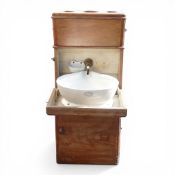 Vintage J. Stone & Co. wash stand cabinet, with folding out wash basin. (H: 109cm x W: 48cm x D: