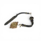 9ct gold ladies wristwatch, case 3.6g.