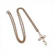 9ct gold pendant and chain, 8.2g.