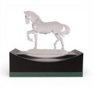 Swarovski Arabian Stallion complimented with amber/black eyes frosted tail/mane and base 221609