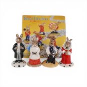 Royal Doulton Bunnykins to include:- Lawyer DB214, Judge DB188, Vicar DB254, Choir Singer DB223.