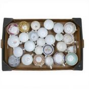 A collection of 18/19th century porcelain tea cups, coffee cups and saucers in various patterns from