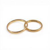 Two 22ct gold wedding rings, 4.5g.