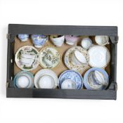 A collection of 18/19th century porcelain tea cups, coffee cups and saucers in various patterns from