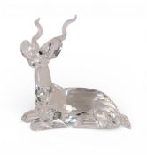 Swarovski 1994 'Inspiration Africa'- The Kudu with amber/black eyes and frosted tusks. Height 10cm x
