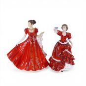 Royal Doulton lady figurines, Pauline HN3643 and Elanor HN5725 (2).