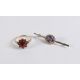 9ct gold amethyst bar brooch and 9ct gold ring set with cluster of red stones, size O,4.8g. (2) - Image 2 of 3