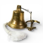 Decorative Brass Ships Bell dated 1827 with Anchor wall mount. Bell rings intact with an