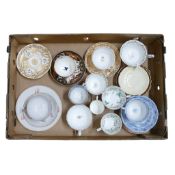 A collection of 18/19th century porcelain tea cups, coffee cups and saucers in various patterns from