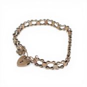9ct two coloured gold bracelet, 7.9g.
