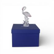 Swarovski Crystal Flamingo (289733) retired 2011, by Gabriele Stamey presented in clear faceted
