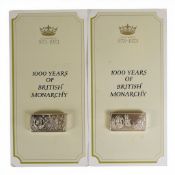 John Pinches sterling silver medallic Ingots to depict in detail 1000 years of the British
