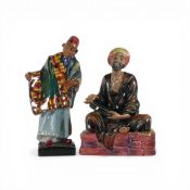 Royal Doulton character figures Mendicant HN1365 and Carpet seller HN1464. (2)