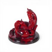 Royal Doulton Flambe, Images of Fire, figural group of horses, Gift of Life HN3536. a/f (H:25cm)