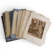 A collection of black & white wood block engravings, many of famous paintings etc., over 150.