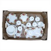 Royal Albert 'Old Country Roses' part Tea Set to include:- Teapot, six teacups, six saucers, six