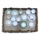 A collection of 18/19th century porcelain tea cups, coffee cups and saucers in various patterns from