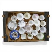 A collection of 18/19th century porcelain tea cups, coffee cups and saucers in various patterns from