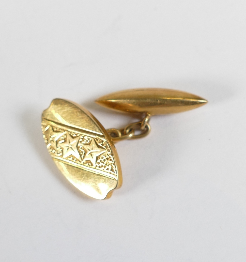 18ct gold cufflink, 2.6g. - Image 2 of 3