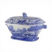 Spode Italian pattern blue and white soup tureen.