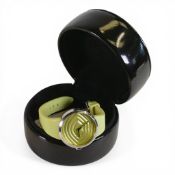 Lulu Guinness Watch (Model 0.95.0609) 3D lime quilted face with a Lip motif detail with matching