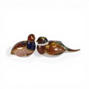 Royal Crown Derby Resting Partridge paperweight, together with a Woodland Pheasant paperweight, both