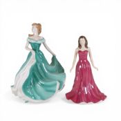 Royal Doulton lady figurines, All My Love HN4747, January - Garnet HN4970 (2).