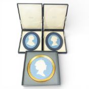 Wedgwood Jasperware framed plaque of H.M. Queen Elizabeth II, celebrating their sixtieth birthday,