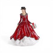 Royal Doulton figurine Celebrate The Season - Christmas Day 2021, height 23.5cm.