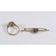 9ct gold amethyst bar brooch and 9ct gold ring set with cluster of red stones, size O,4.8g. (2) - Image 3 of 3
