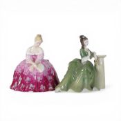 Royal Doulton Lady Figurines to include:-Victoria HN2471, Secret Thoughts HN2382. Tallest:-20cm (2)