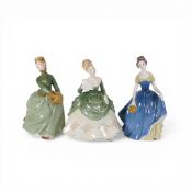 Royal Doulton Lady Figurines to include:- Grace HN 2318, Soiree HN2312, Melanie HN2271. Tallest:-
