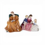 Royal Doulton character figurines to include Romance HN2430 and The Bedtime Story HN2059. (H: 21.