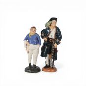 Royal Doulton Character Figures Fat Boy HN2096 together with Long John Silver HN2204. Tallest:-