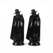 Two Wade Sandeman Decanters with different coloured accents. H:-22cm (2)