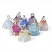 Coalport Mini Lady Figurines to include:- Compton & Woodhouse Fairest Flowers Violet, Pansy, Lily,