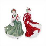 Royal Doulton Lady Figurines to include:- Christmas Day 2000 HN4242 together with Christmas Day 2003